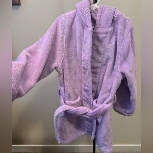 Nordstrom Girls Hooded Purple & Silver Robe